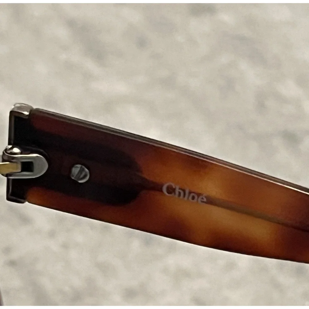 Chloe Eyeglasses Frames Rectangle Full Rim Tortoise Shell Brown 135